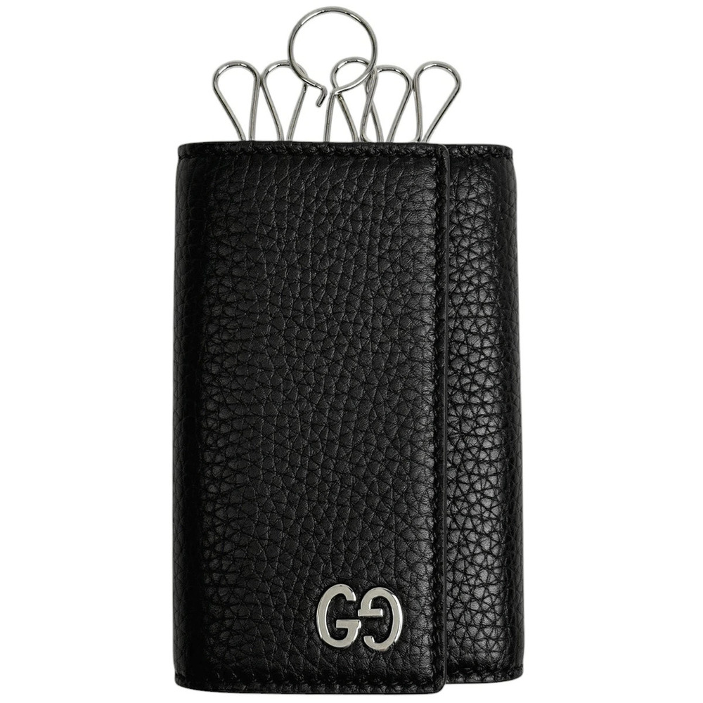 Gucci Interlocking G Key Case Wallet Leather Black